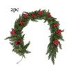 Christmas Garland 6FT Artificial Cedar Pine Garland Realistic Winter Greenery with Red Berries Garland for Christmas Party Xmas Table Mantle Wall Room