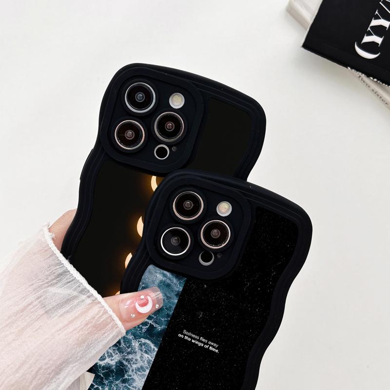 Wave Shape Phone Case For Realme C53 C55 Redmi Note 12 Note 11 Pro Vivo V23e Y35 Y02 Samsung S23 Ultra A53 A52 IPhone Tecno Spark Soft Silicone Cover