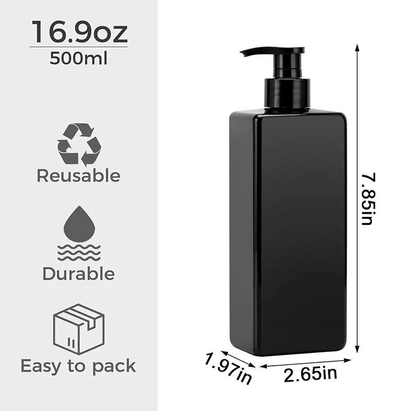 1Pc Plastic Shampoo Conditioner Dispenser Bottles Bathroom Empty Refillable Pump Lotion Bottle Cosmetic Soap Containers Set KTY