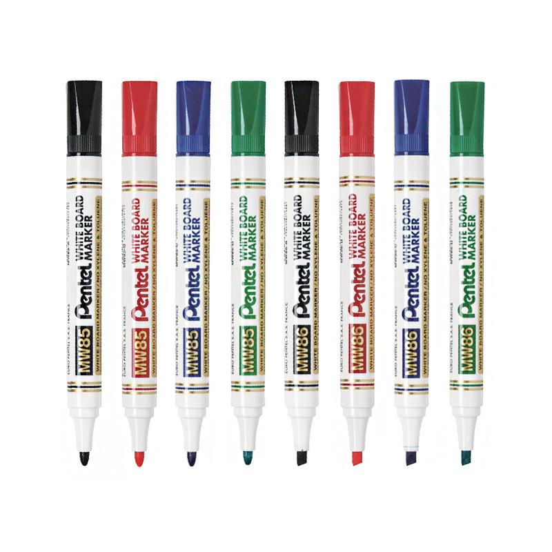 Маркеры для доски Pentel MW85 с круглым наконечником и MW86 с квадратным наконечником, большой емкости, стираемые
