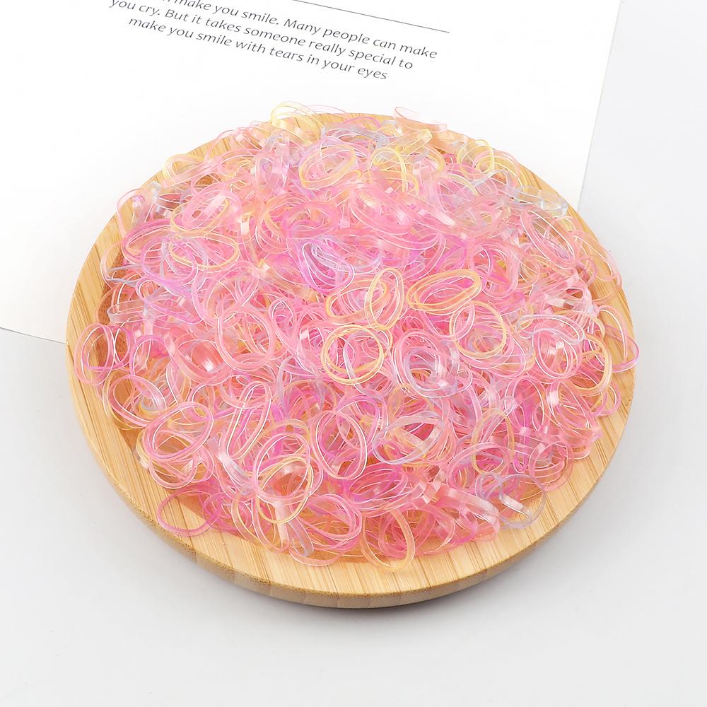 500 шт./пакет Маленькие одноразовые резинки для девочек Разноцветные эластичные резинки для волос Повязка на голову для детей Детские держатели Подарки Аксессуары для волос