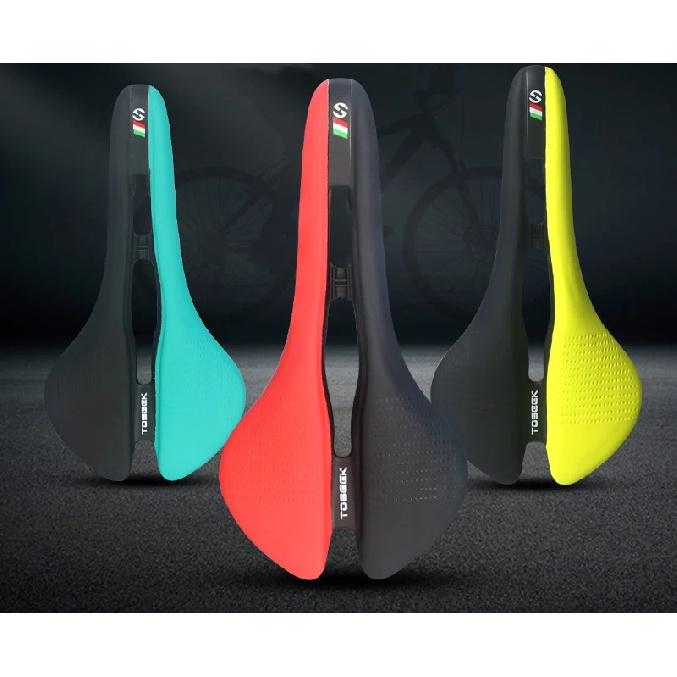 TOSEEK MTB Road Bike Saddle Ultralight 185g Racing Seat Hollow Ergonomic Design Cr-mo Seat Rail Saddle Bicycle Parts 7 Colors