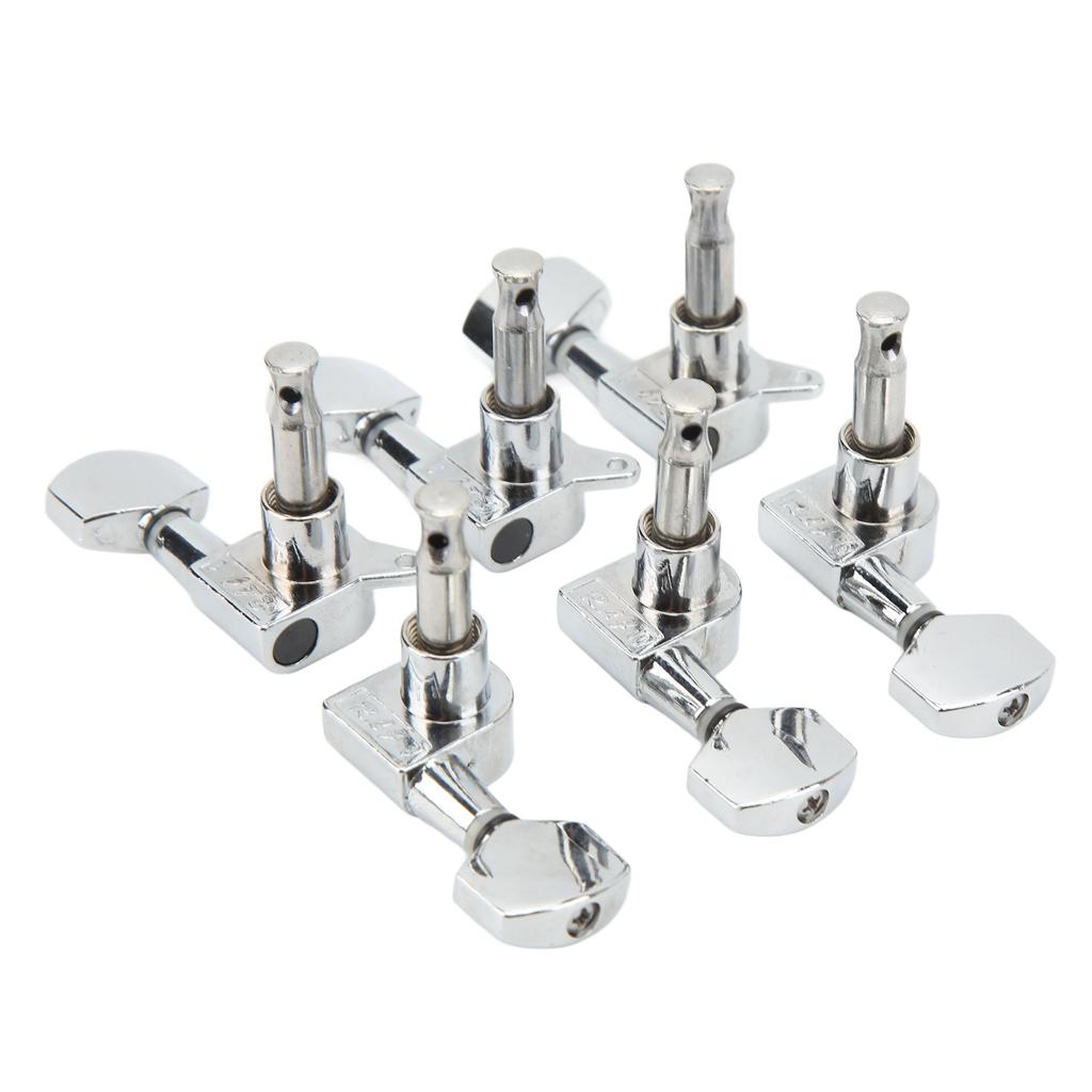 Small Square Fully Enclosed Locking Tuners 3L 3R Metal String Tuning Pegs Guitar Accessories Silver