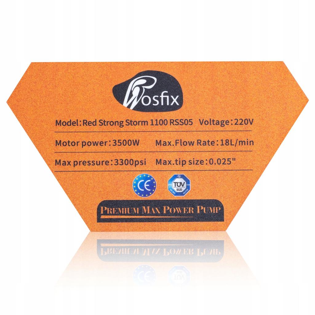 Rosfix Mega Zestaw Agregat Malarski Red Strong Storm 1100 RSS05 – Wydajność 3500W | Ciśnienie 22MPA | Zestaw Z Akcesoriami