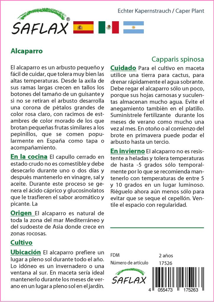 SAFLAX Garden in the Bag - Каперсы - 25 семян - С субстратом в подходящем пакете - Capparis spinosa