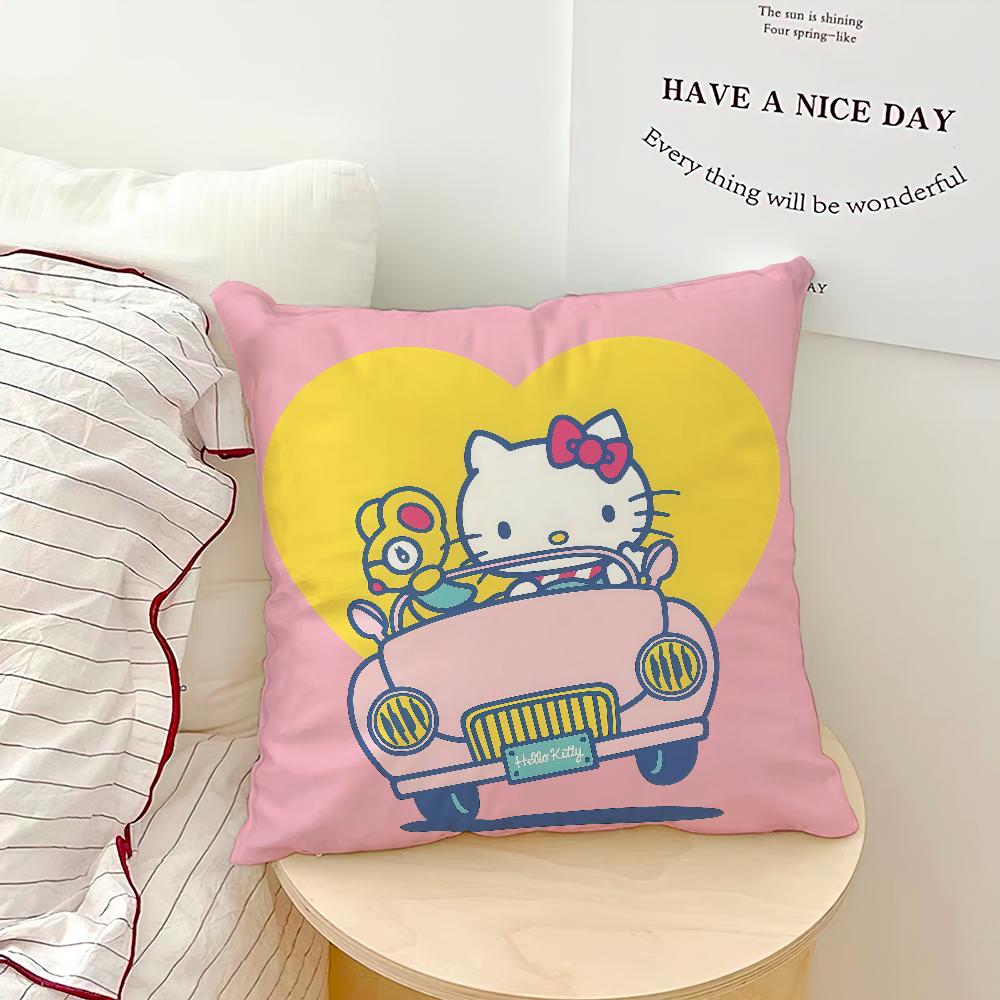 Cartoon Cute H-Hello K-Kitty Cat Driving Funny Comfort Soft Hogar Pillowcase Sofa Living Room Bed Home Decor Protective Covers