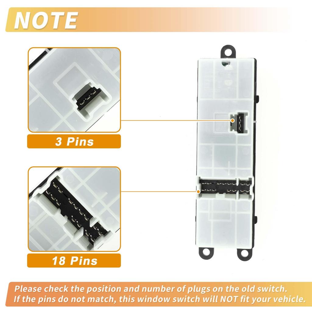 uxcell Front Right Driver Side Power Window Switch Window Control Switch for Nissan Tiida 2006-2010 Black