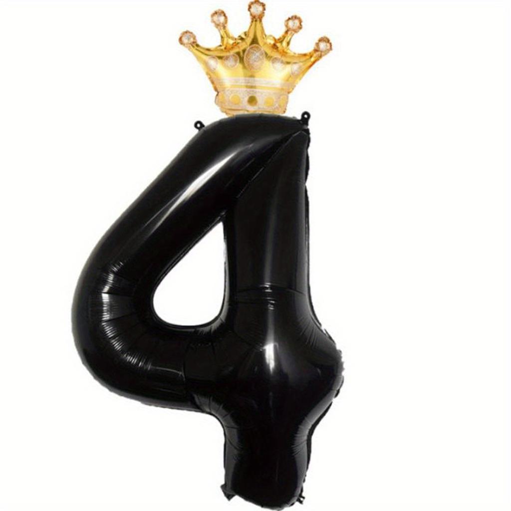 2pcs Black 0-9 & Crown Balloons for All Occasions - Party/Home Deco