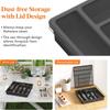 Cutlery Storage Box with Lid 6 Compartments Plastic Organizer for Kitchen Drawer And Countertop BPA-Free Tableware Holder Case for Spoons Forks