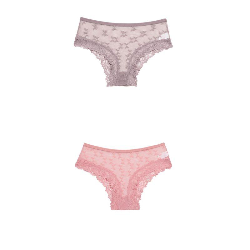 FINETOO 2 шт./компл. женские кружевные трусики мягкое белье дышащее белье хлопок удобное перспективное нижнее белье