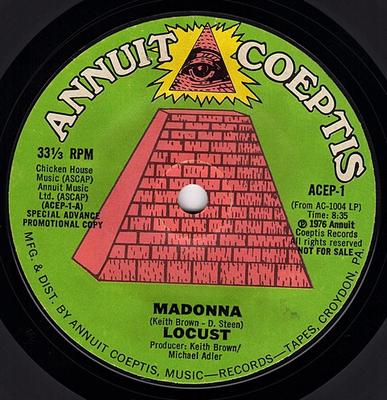 7-дюймовая пластинка LOCUST  Madonna ACEP1 Annuit Coeptis 1976 США Рок Б/у