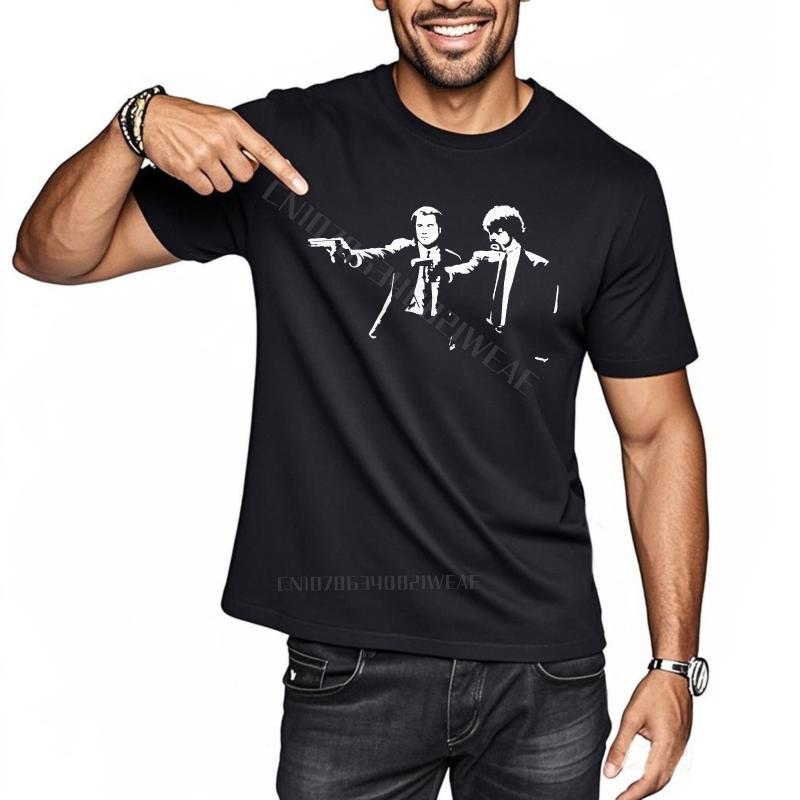Summer top ONeck Cheap Tshirt Two Men Pointing Guns Streetwear Cheap Tshirt Fashionable Workout Tshirt for man