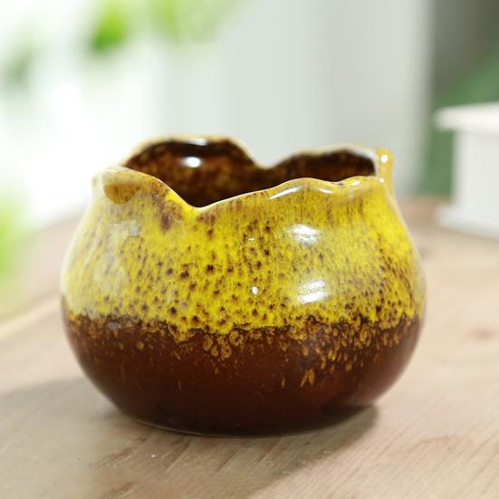 Цветочный горшок Яркий цвет Гладкий край Ударопрочный Дизайн с дренажным отверстием Утолщенный Декоративный Изысканный Горшок для суккулентов Цветочный горшок для балкона