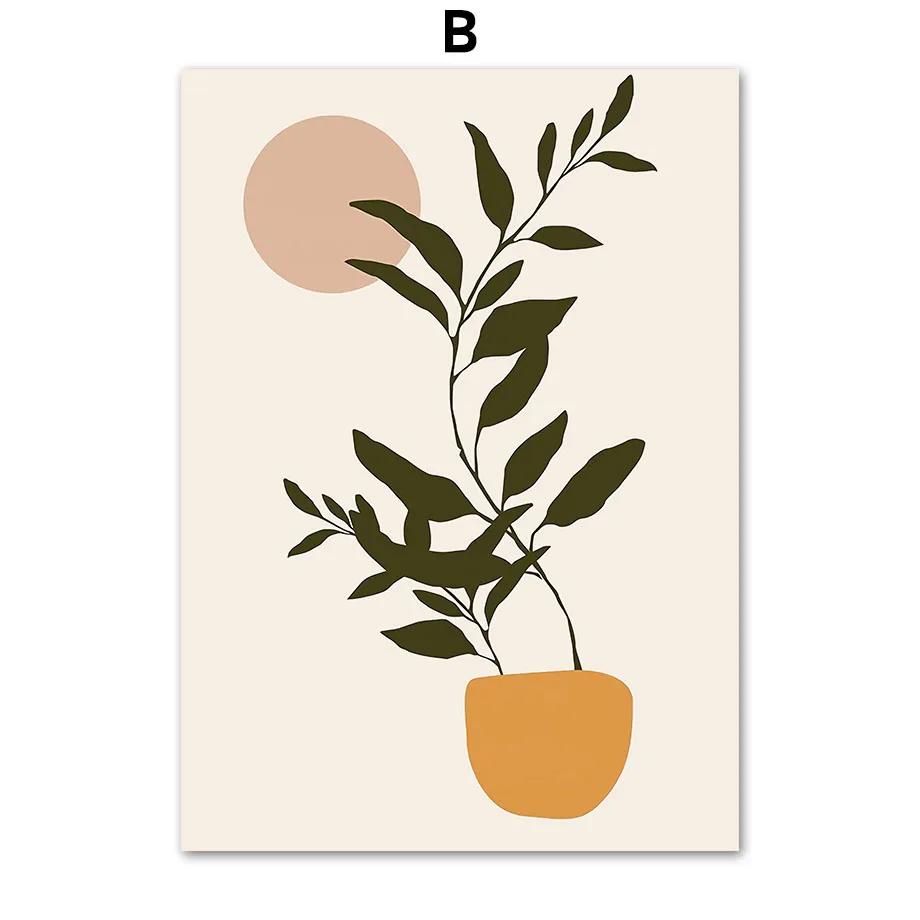 Black Girl Monstera Flower Abstract Boho Wall Art Canvas Painting Nordic Posters And Prints Wall Pictures For Living Room Decor