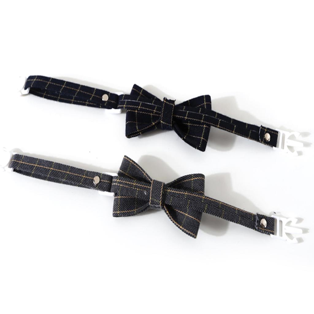 Рождественский ошейник для питомцев для кошек собак клетчатый галстук-бабочка фестивальная вечеринка галстук для питомца аксессуары для костюма отрывной кошачий ошейник 2 шт.