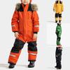 Autumn and Winter Children's Padded Warm Hooded One-piece Ski Suit Thickened Warm Windproof Waterproof Outerwear