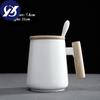Ceramic Large Capacity Coffee Mug with Wooden Handle Office Water Tea Cup Milk Mug Drinkware