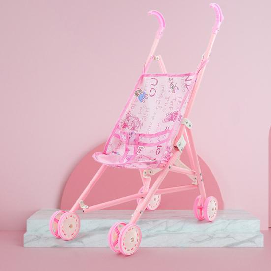 Коляска для кукол, игрушка для малышей, складная коляска для кукол, реалистичная, безопасная, обучающая игрушка, развивающая воображение для девочек, подарок для девочек 3, 4, 5 лет