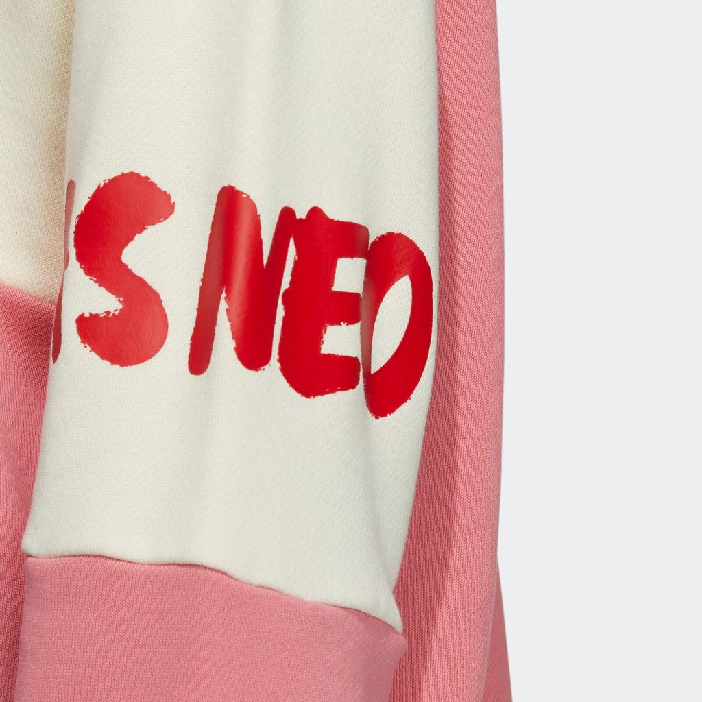 Adidas Женский пуловер с капюшоном Neo CNY Series Emperors Rest, пурпурный GP5737, с контрастным принтом