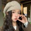 Женская вязаная шапка-бини в корейском стиле из шерсти - Теплая, модная и хорошо сидящая на большом обхвате головы