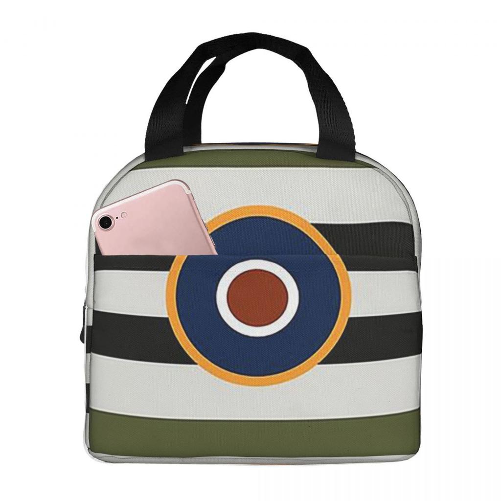 D-Day Stripes With RAF Roundel Insulated Lunch Bag for Women Children Leakproof Food Boxes Thermal Lunch Box Tote