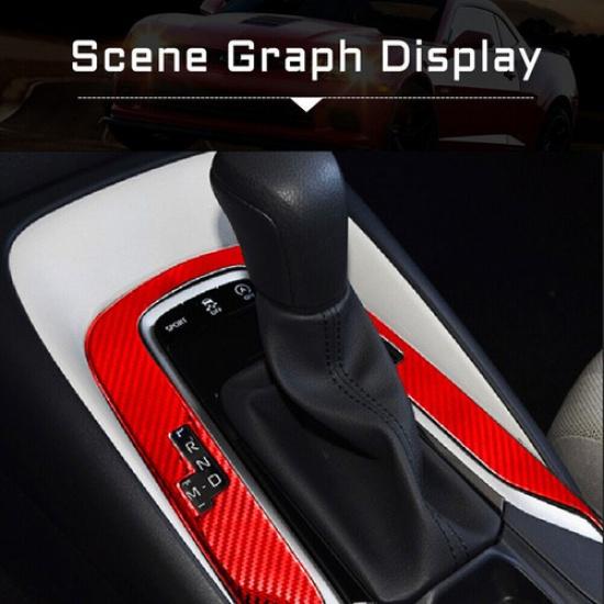 For Toyota Corolla Cover Trim Gear Shifter Out Frame 2014-2018 Red Carbon Fiber