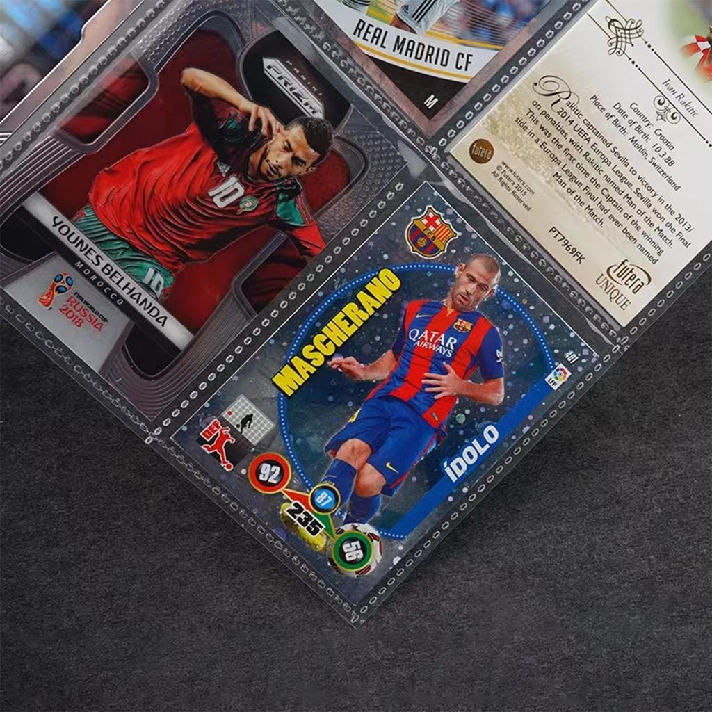 FINGOOO Trading Card File Card File 9 Sheets Refill Transparent Large Capacity Card Sheet Compatible with 2 3 and 4 Holes Collect Pokemon and Other