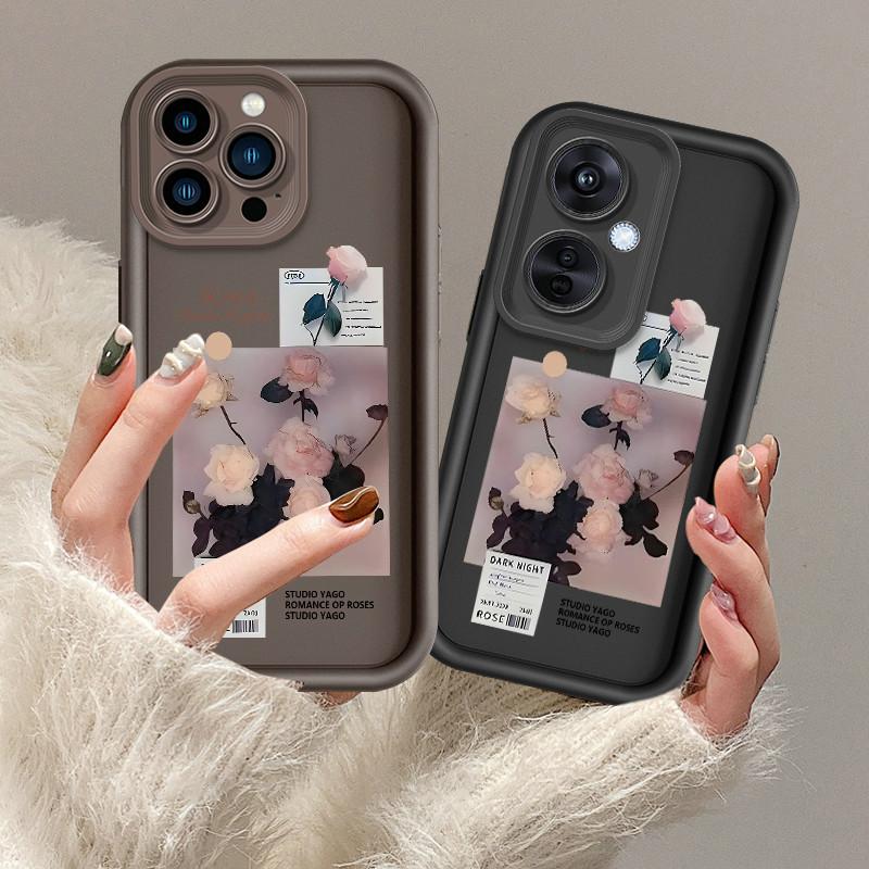 Модный чехол с принтом розовой розы, гибкий, мягкий, силиконовый, TPU, чехол на всю заднюю панель для Realme
