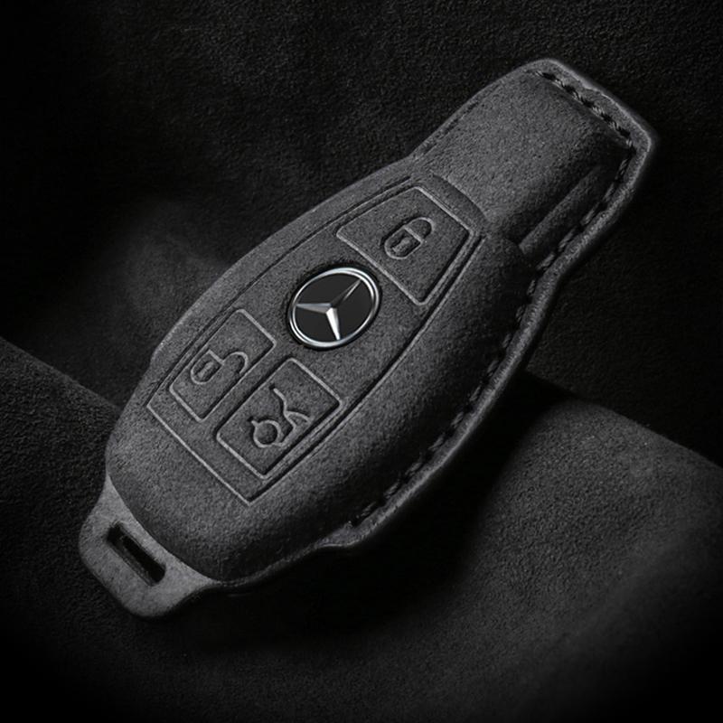 Замшевый кожаный чехол для ключей для Mercedes Benz ACERM class CLA GLA, чехол для ключа W204 W210 W124 W203 W205, сумка автомобильные аксессуары