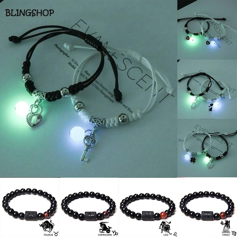 2Pcs Luminous Bracelet For Couple Fashion Best Friends Adjustable Bracelets Lover Friendship Braided Bracelet