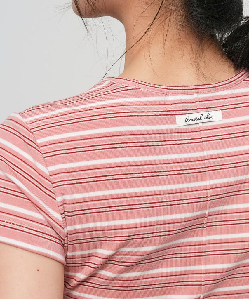 GENERALIDEA Slim Fit Multi-Stripe T-Shirt [Pink] / Gf2Lts535