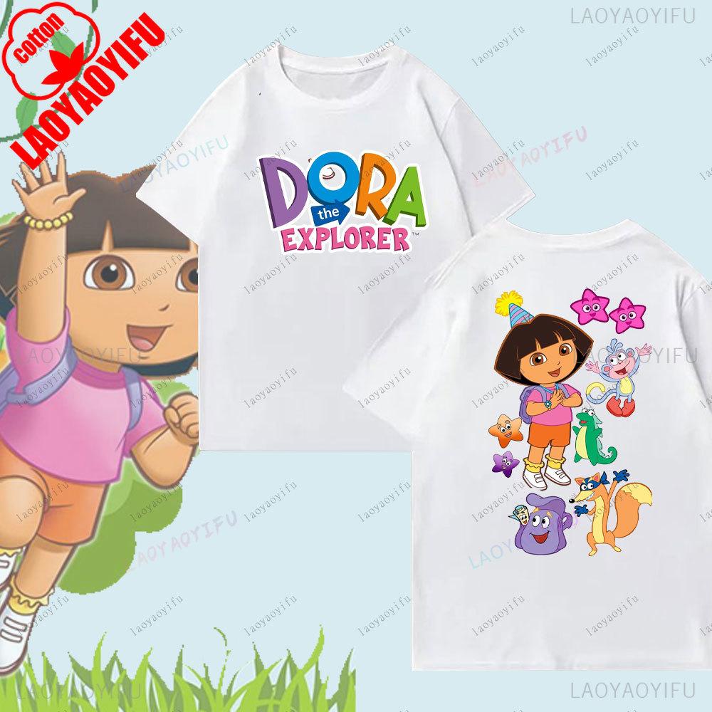 Unisex Dora The Explorer Cartoon Pattern TShirt Cute Harajuku TShirtComfortable Personality Tops Street Fashion Unisex Women