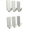 12PCS Self Adhesive Home Kitchen Wall Door Stainless Steel Holder Hook Hanger