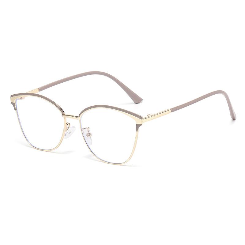 Fashion Metal-Frame Plain Glasses Women'S Ins Style High-Definition Blue-Light-Blocking Glasses Men'S Goggles Eye Protection