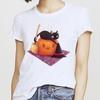 Women T-Shirts Cat Sweet New 2025 Fall Halloween Short Sleeve T-Shirt Female Harajuku Thanksgiving Graphic Oversized Tshirt Tops