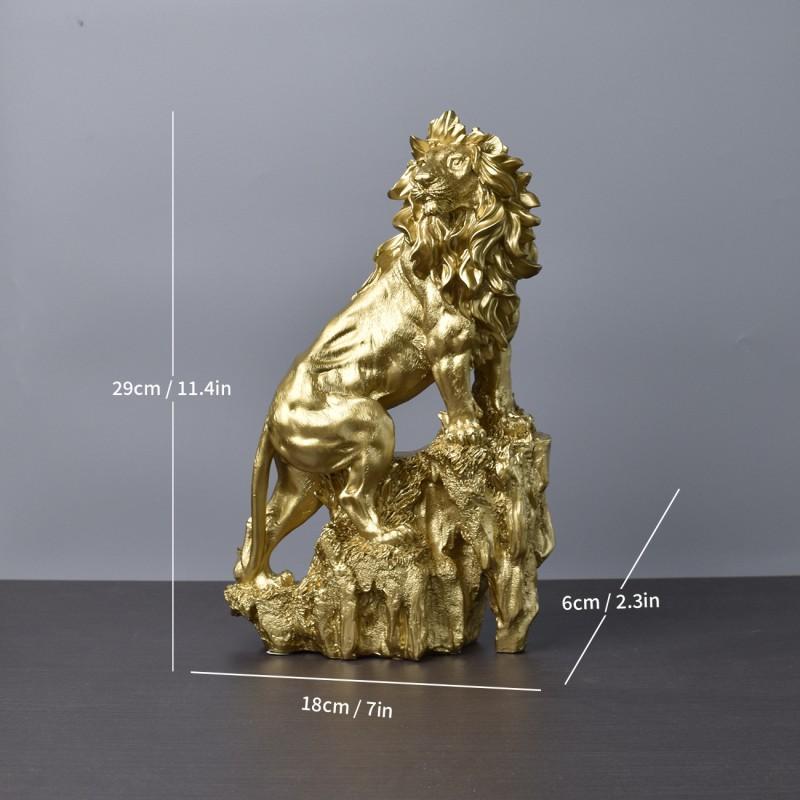 Resin Lion Sculpture Decorative Figurine Living Room Office Home Interior Art Statue