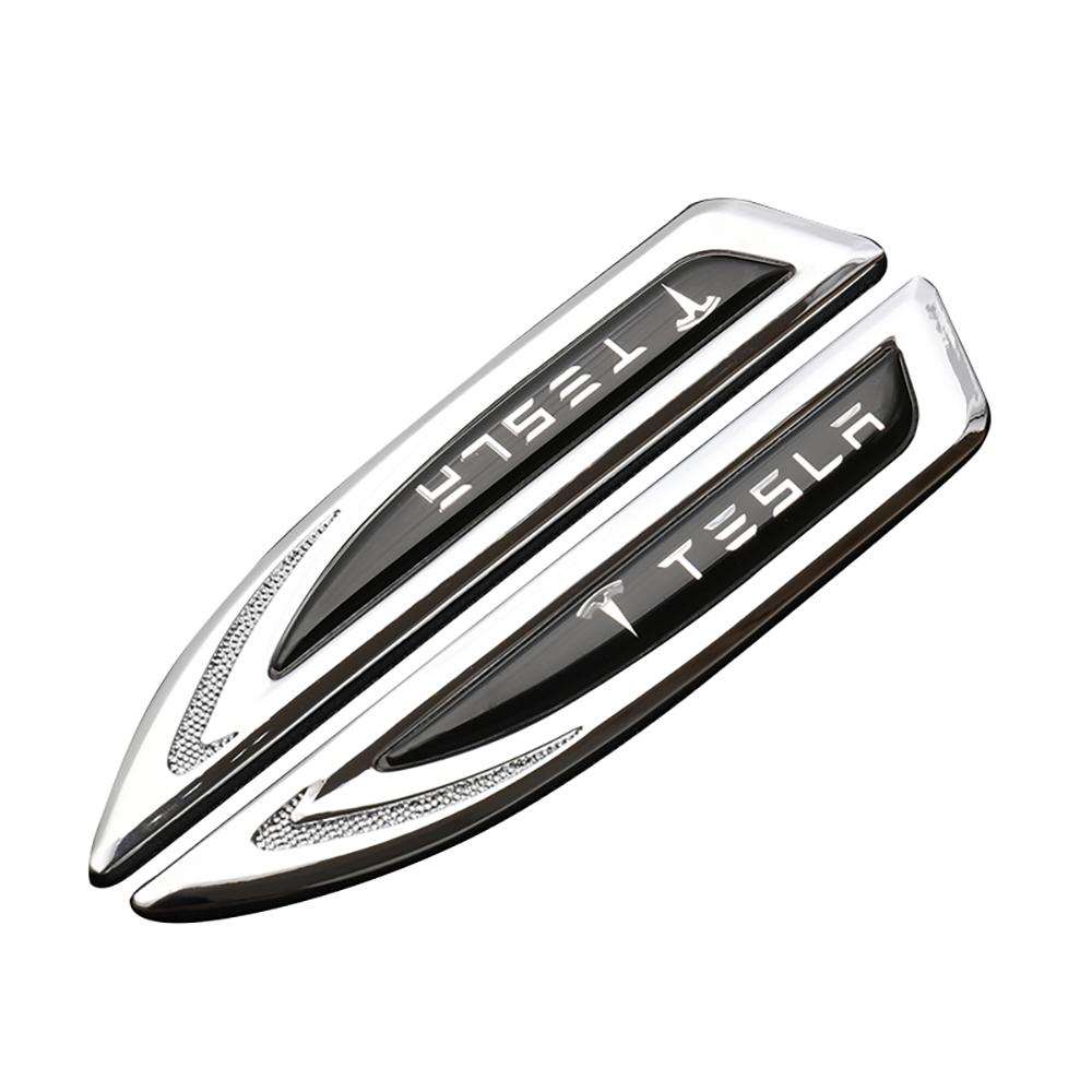 3D Metal Side Wing Badge Emblem Fender Car Sticker for Tesla Model 3 Model S Model X Model Y Roadster Invader Coil Mod WYE K80