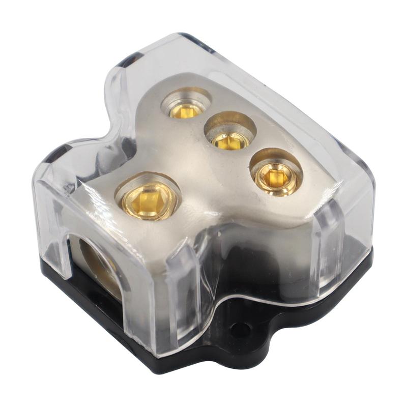 3 Way Amp Distributor Connecting Block 1x 0 Gauge in 3x 4 Gauge Out for Car Audio Amplifier Splitter Replace