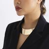 Exaggerated Choker Necklace Plated Golden Wide Collar NeckChain  Jewelry Accessories