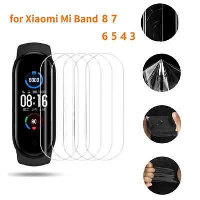 3D гидрогелевые мягкие полноэкранные защитные пленки для Xiaomi Mi Band 8, 7, 6, 5, 4, 3, браслет для умных часов, HD-пленки, Xiaomi Miband 3, 4, 5, 6, 7, 8, аксессуары