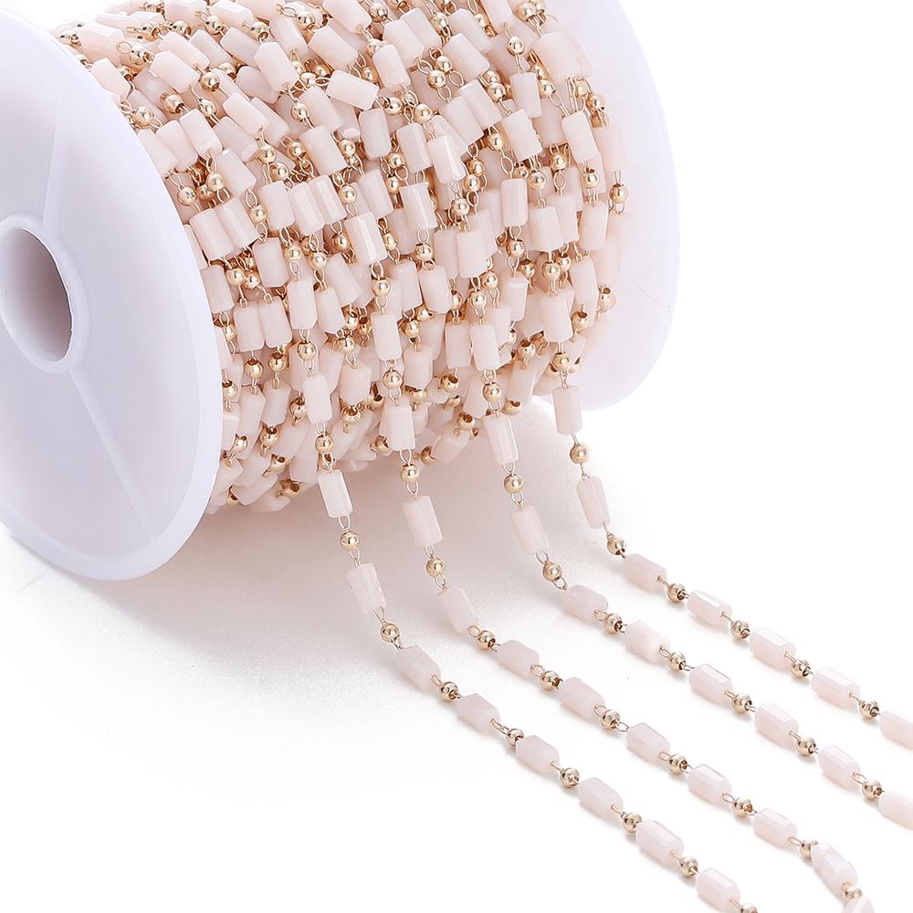 1Meter Bohemian Necklace Chain Cuboid Cube Beads Chains for DIY Necklace Bracelets Jewelry Making Accessories Handmade Chain