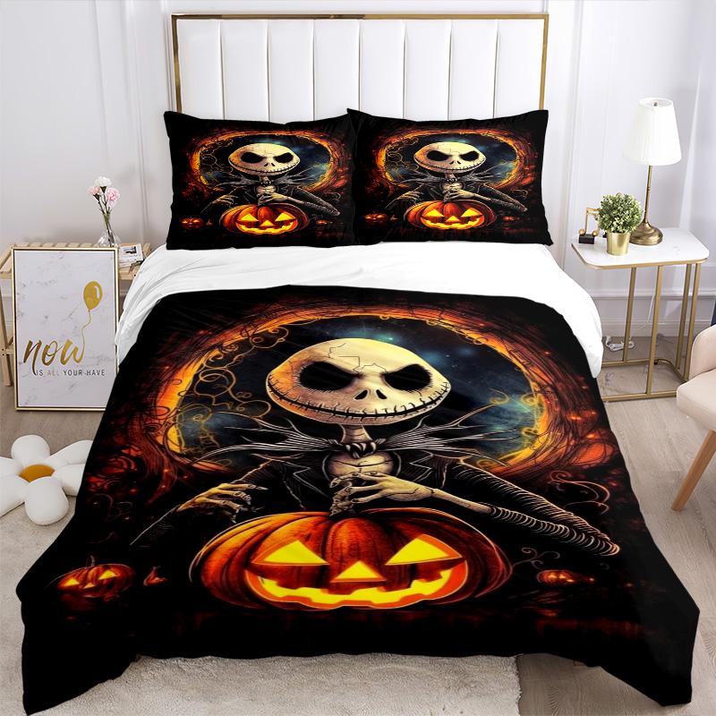 Nightmare Before Christmas Jack Print 3Pcs Bedding Setduvet Cover With 2 Bedropillowcase Home Birthday Gift