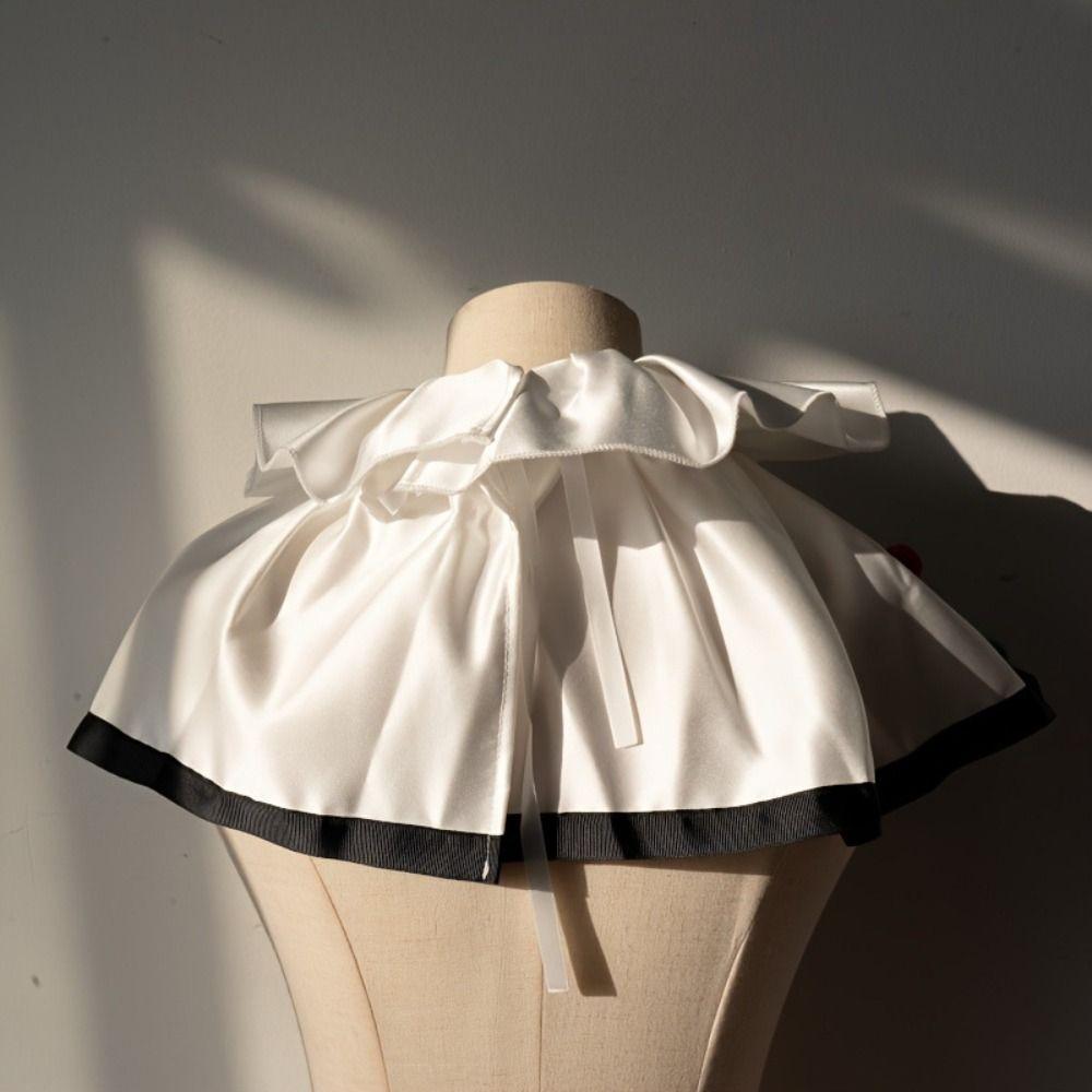 Satin Ruffled Collar Clown Collar Colorful Ball Costume Neckpiece Fake Collar Festival
