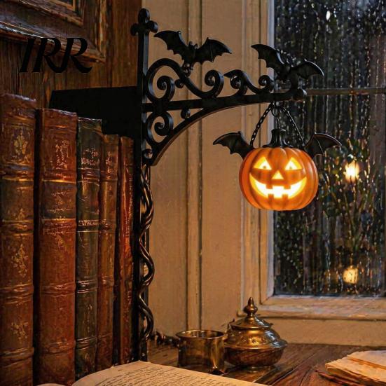Reading Room Ambience Lamp Halloween Library Lantern, Gothic Decorative Bookshelf Lamp, Vintage LED Farmhouse Style Shelf Decor Book Nook Light