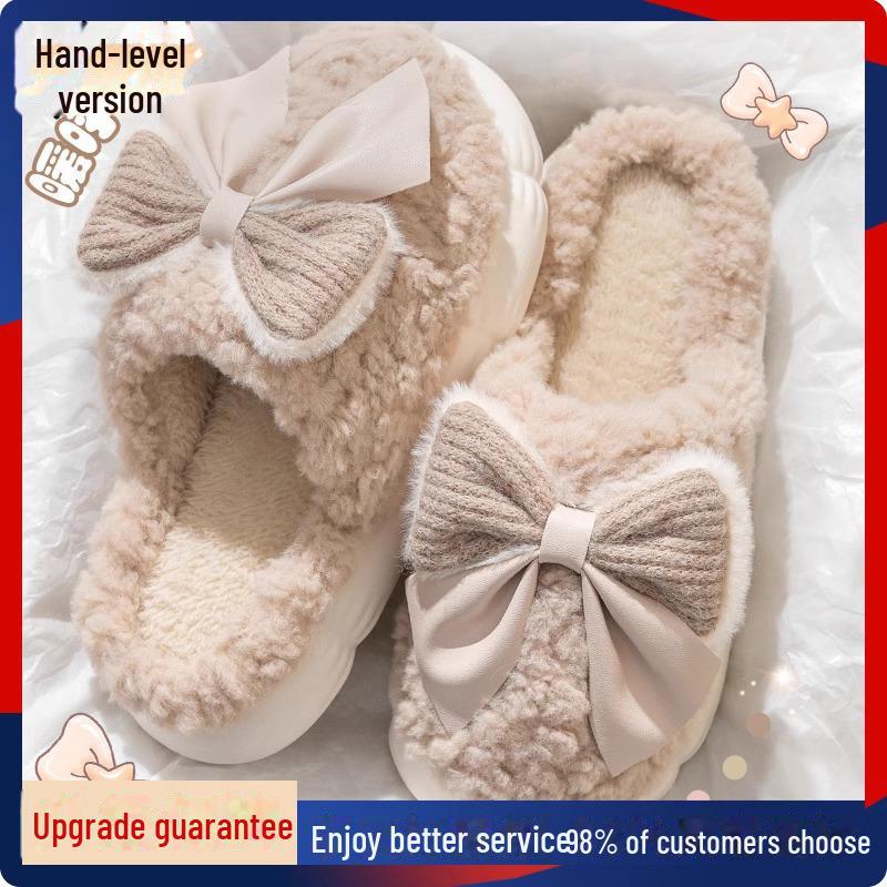 Водонепроницаемые нескользящие хлопковые зимние тапочки для пар - теплая домашняя обувь для женщин