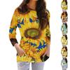 Women's Fashion Casual Round Neck Print 3/4 Sleeve Pocket T-Shirt Top
