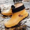 Мужские новые короткие резиновые сапоги для улицы, рабочая уличная обувь, водонепроницаемые сапоги, модные резиновые сапоги, модная износостойкая пластиковая обувь