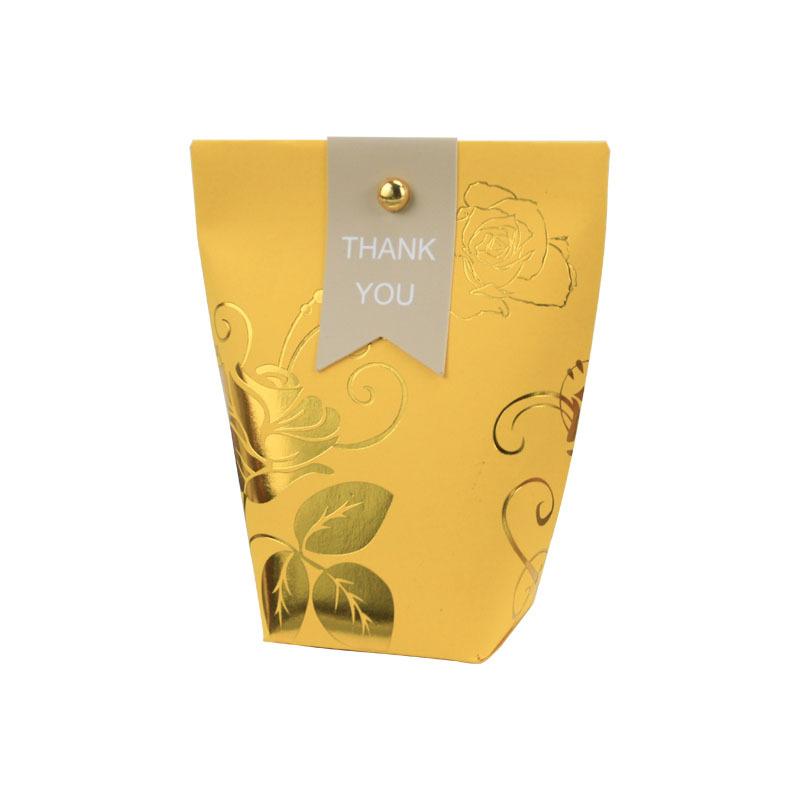 10 шт. Высококачественная бронзовая бумажная коробка конфет, шоколадные сувениры, подарочная коробка, пакет «Спасибо», сумка для дня рождения, вечеринки, рождества, свадьбы, принадлежности
