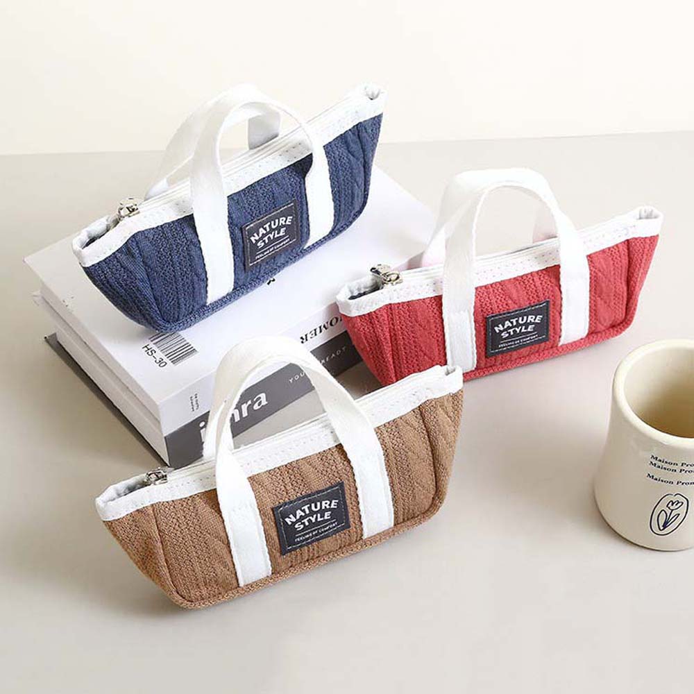 Desktop Storage Korean Style Pencil Case Handheld Pencil Pouch Handheld Stationery Bag Boys Girls