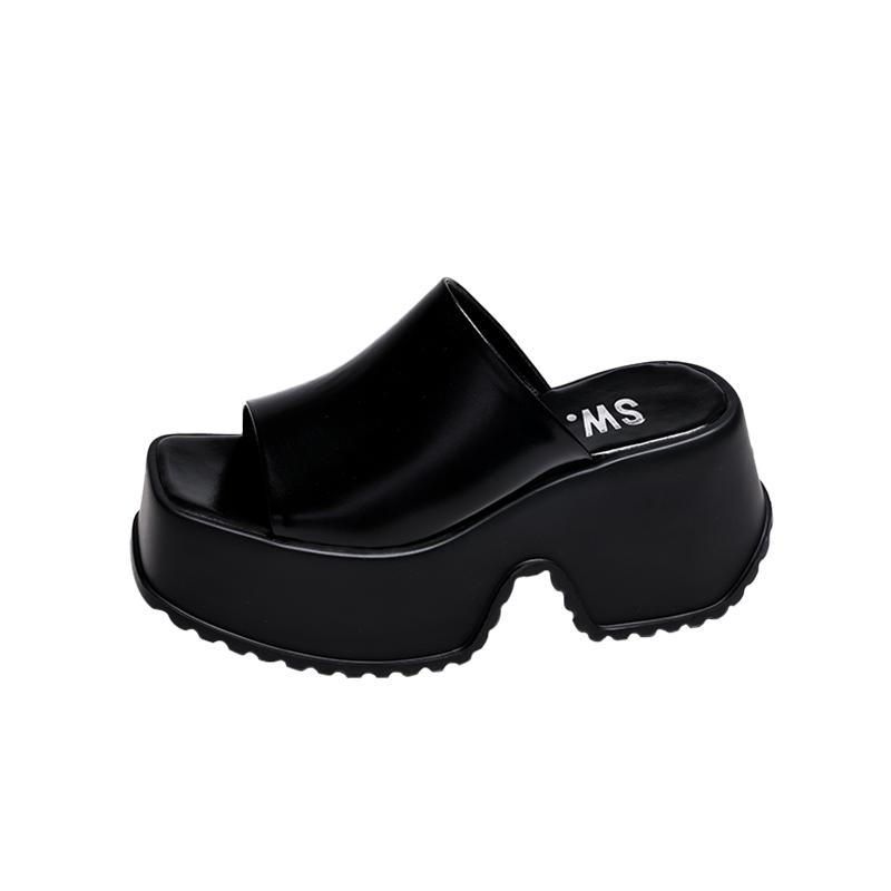 Trend 2024 Summer Platform Women Slippers Fashion Elegant Open Toe Increase Shoes Ladies Outdoor Dress Thick High Heel Sandalias
